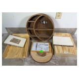 Wood Decor Craft Lot ï¿½ Round Shelf, Slabs & DIY...