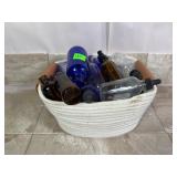 Glass Bottle Lot ï¿½ Amber & Blue Bottles,...