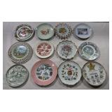 12 Souvenir Plates Japan England Korea. Lot...