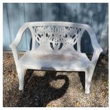 White Outdoor Plastic Bench Seat