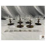 Mid-Century Amber Stem Champagne Coupes ...