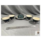Flintridge China Cups & Covered Butter Dish