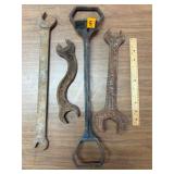 Heavy Duty Cast Iron Wrench Lot  S Curve Open...