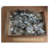 Flatware Lot Assorted Spoons Forks Knives Mixed...