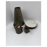 Primitive Kitchen Lot Conical Milk Churn,...
