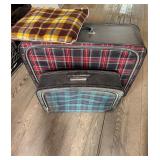 Vintage Plaid Luggage & Cushion Lot