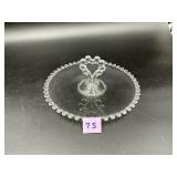 Clear depression glass tidbit tray with...