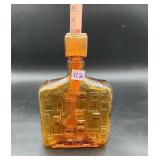 Italian Amber Art Glass Decanter  Geometric...
