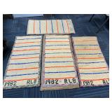 Vintage 1982 Striped Kilims - Ivory, Blue &...