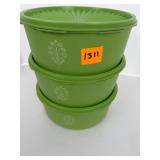 Tupperware Apple Green Servalier Canister Lot