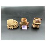 Three figural toothpick holders, including...