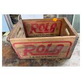 Vintage ROLA Wooden Soda Bottle Crate