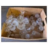 Large Mixed Lot of Cut Glass Style Stemware and...