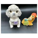 Hand-Painted Ceramic Poodle & Anthropomorphic...