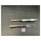 Sterling Silver Handled Carving Set - Shell &...
