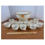 Vintage Indiana Glass Style Milk Glass Punch...