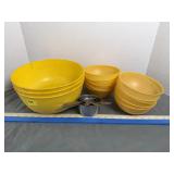 Vintage Yellow Mixing Bowls and Measuring Cups