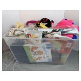 Clear Storage Bin with Assorted Toys