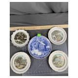 Assorted Homestead Scene Plates x5