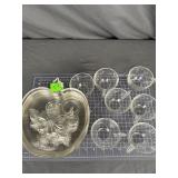 Apple Glass Bowl & 7 Cups