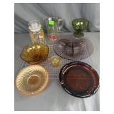 Vintage Glass Serveware & Decor 8 Pcs
