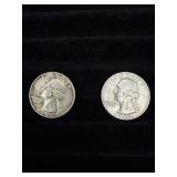 (2) 90% Silver Washington Quarters