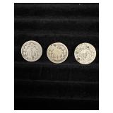 3 Civil War Era Shield Nickels