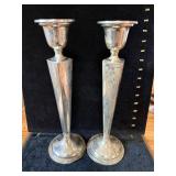 Pair Sterling Silver Weighted Candlesticks - 23.8