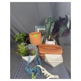 Modern Decor Lot Planters Faux Plants College