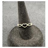 925 Silver Open Heart Ring Sz 5.5 (1.4g)