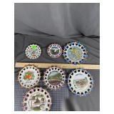 Pierced Starburst Souvenir Plates x7