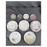 Assorted Decorative & Floral Plates 9pc
