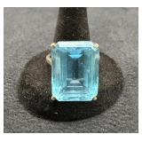 9.8g Sterling Aquamarine Ring