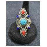 Southwestern Sterling Silver Multi-Stone Ring