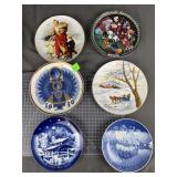 Assorted Christmas Collector Plates x6