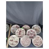Vernon Kilns Souvenir Collector Plates x8
