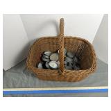 Wicker Basket with Canning Lids