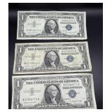 Lot of 3 Series 1957, 1957A, 1957B blue seal certi