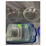 Mixed Pyrex Glass Bakeware & Plastic Lids