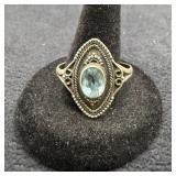 Artisan Sterling Silver Marquise-Shield Ring with