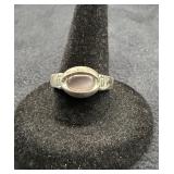 Vintage Modernist Sterling Silver Ring with Oval C