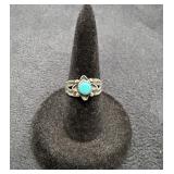 Southwestern Sterling Silver Petit Turquoise Ring