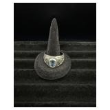 Sterling Silver Ring w/ Blue Stone - Size 11.5 - 8