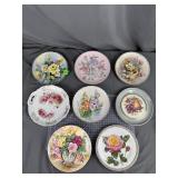 Assorted Floral Decorative Plates 8pc