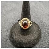 Vintage Sterling Silver Solitaire Ring with Oval G