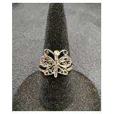 Sterling Silver Butterfly Ring Sz 5 - 1.5g
