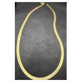 Sterling Herringbone Necklace Gold-tone 925 Silver