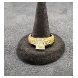 925 Silver Gold Tone CZ Ring