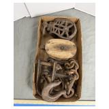 Antique Industrial Pulley Lot