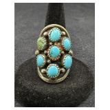 925 Silver Turquoise Cluster